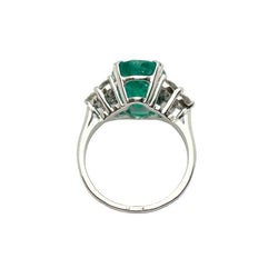 Bague Cocktail en or blanc, émeraude et diamants - Castafiore