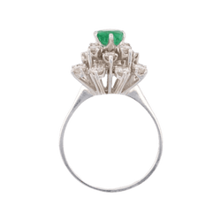 Bague Cocktail en or blanc, émeraude et diamants - Castafiore
