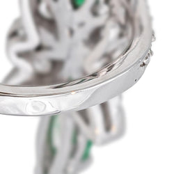 Bague Cocktail en or blanc, émeraude et diamants - Castafiore