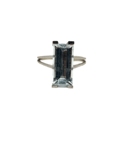 Bague Cocktail en or blanc et aigue - marine - Castafiore