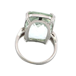 Bague Cocktail en or blanc et aigue - marine - Castafiore