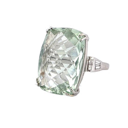 Bague Cocktail en or blanc et aigue - marine - Castafiore