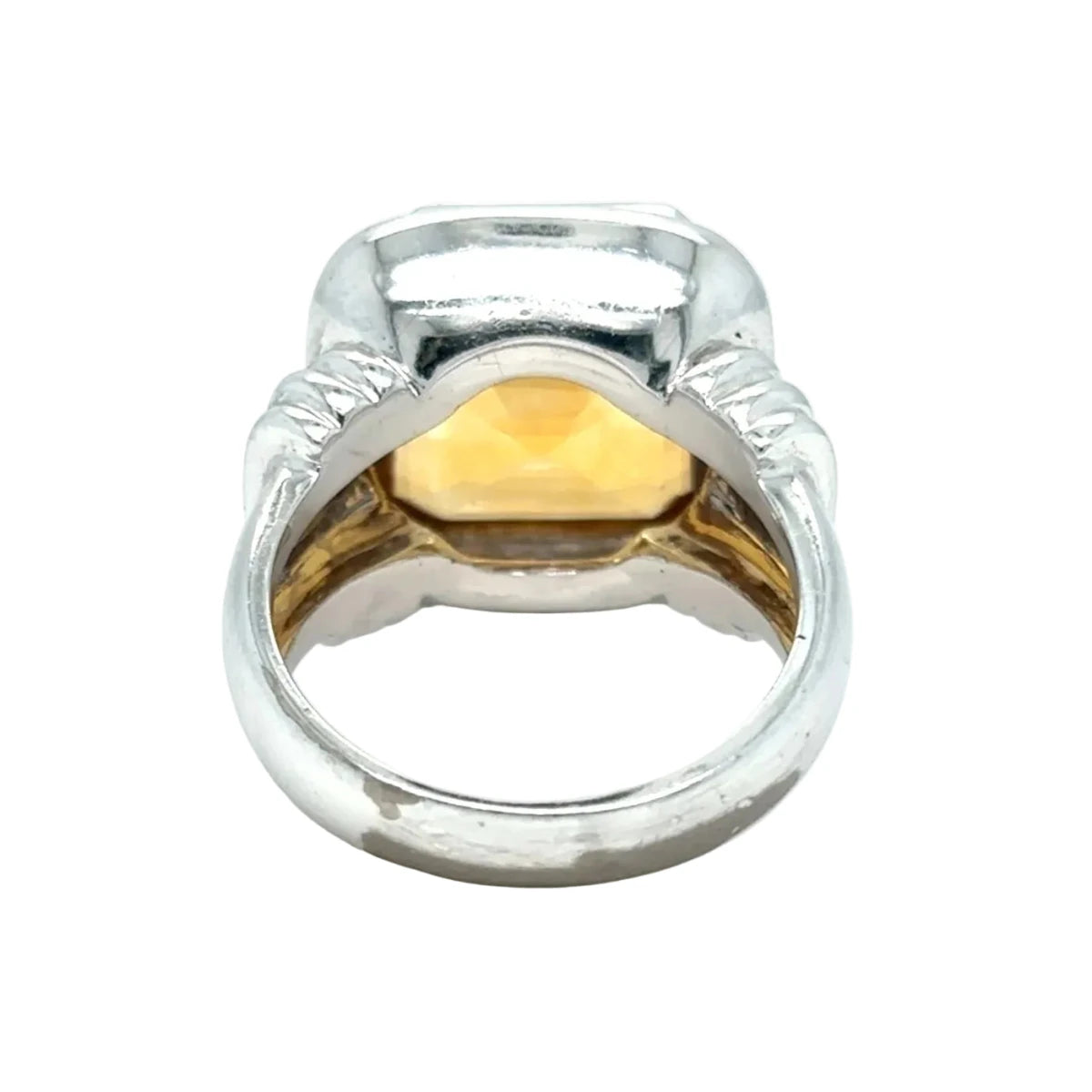 Bague Cocktail en or blanc et citrine - Castafiore