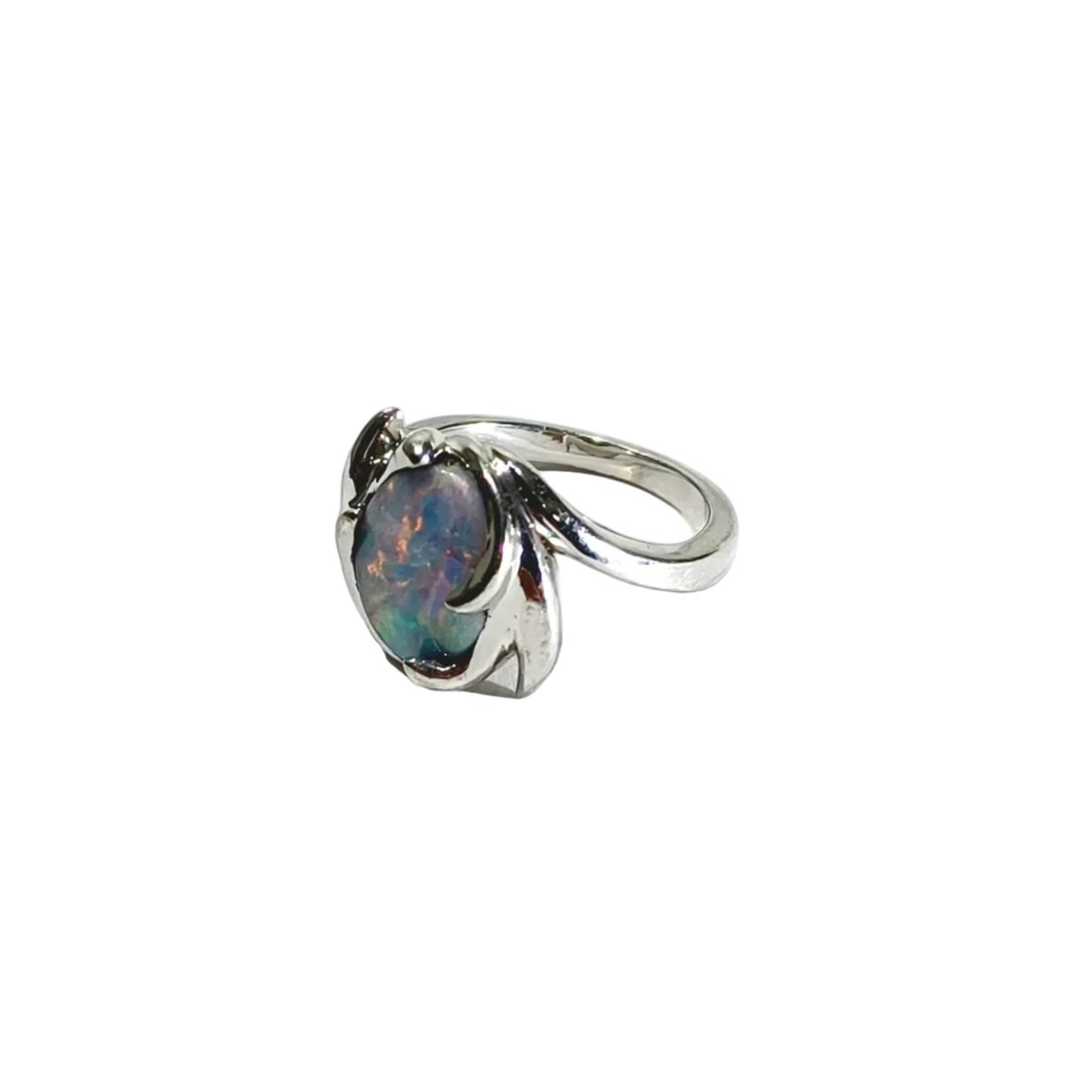 Bague Cocktail en or blanc et opale - Castafiore