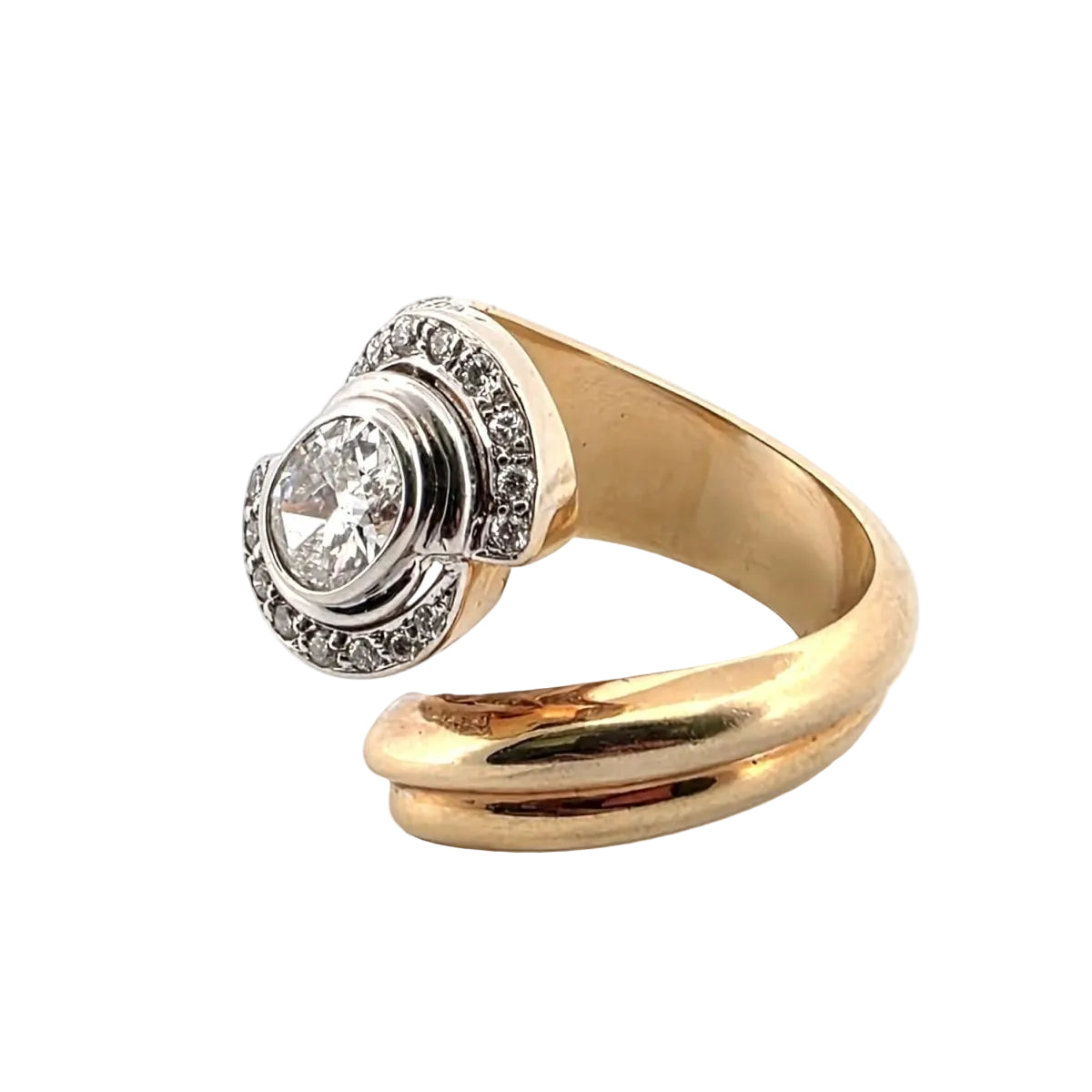 Bague Cocktail en or blanc, or jaune et diamants - Castafiore