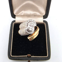 Bague Cocktail en or blanc, or jaune et diamants - Castafiore