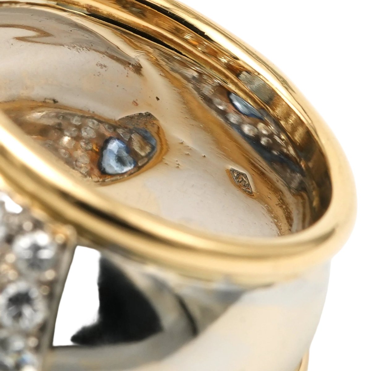 Bague Cocktail en or blanc, or jaune, topaze et diamants - Castafiore