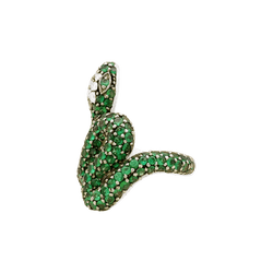 Bague Cocktail en or blanc, or noir, grenats et diamants - Castafiore