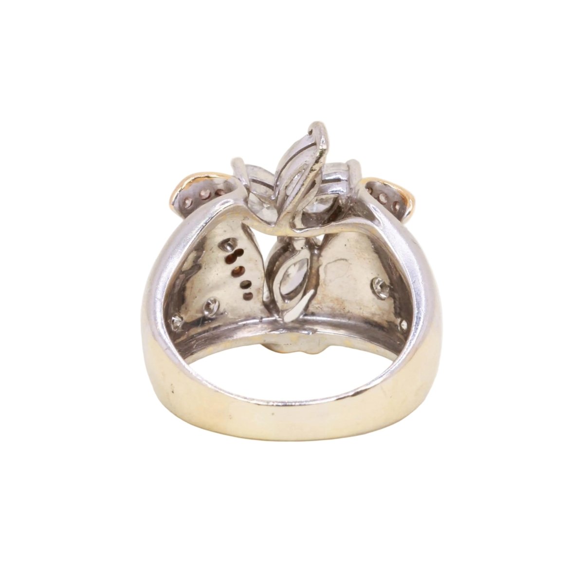 Bague Cocktail en or blanc, or rose et diamants - Castafiore