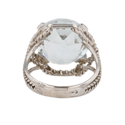 Bague Cocktail en or blanc, platine et aigue - marine - Castafiore