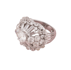 Bague Cocktail en or blanc, platine et diamants - Castafiore