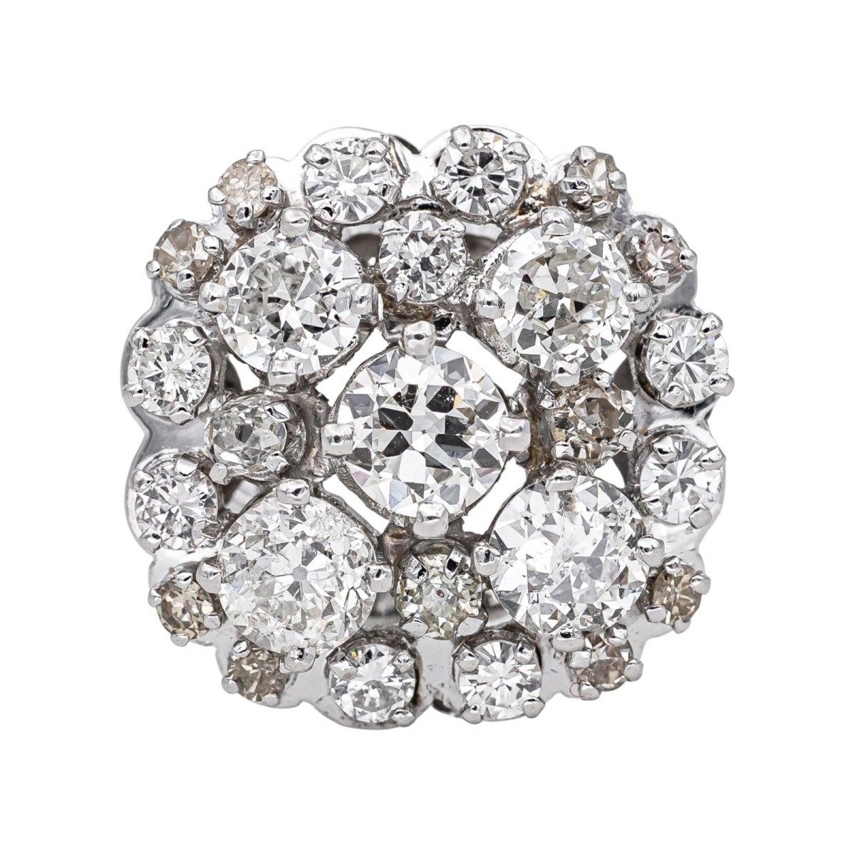 Bague Cocktail en or blanc, platine et diamants - Castafiore