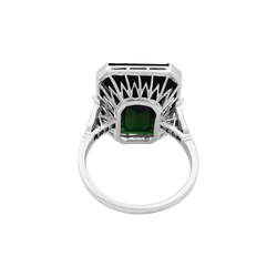 Bague Cocktail en or blanc, platine, tourmaline et diamants - Castafiore