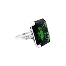 Bague Cocktail en or blanc, platine, tourmaline et diamants - Castafiore