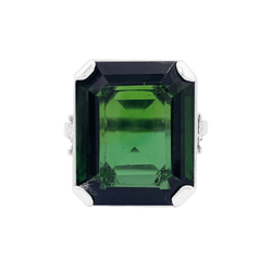 Bague Cocktail en or blanc, platine, tourmaline et diamants - Castafiore