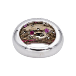 Ring  White gold ball  diamond 