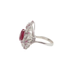 Bague cocktail en or blanc, rubis et diamants - Castafiore