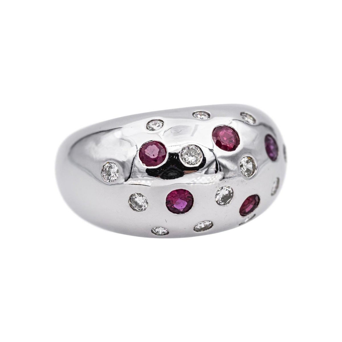 Ring  White gold ball  diamond 