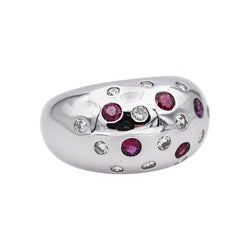 Ring  White gold ball  diamond 