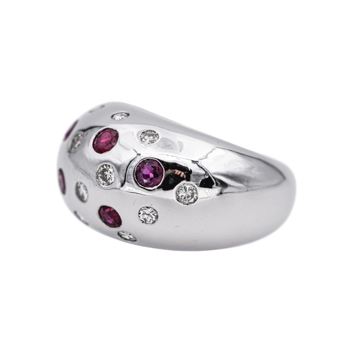 Ring  White gold ball  diamond 