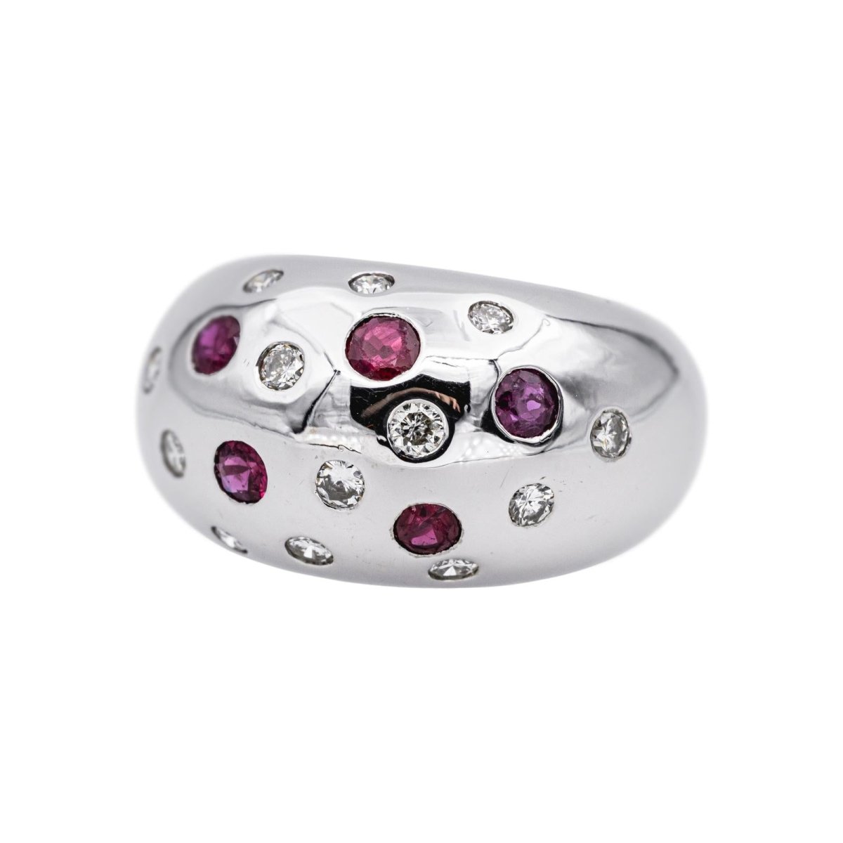 Ring  White gold ball  diamond 