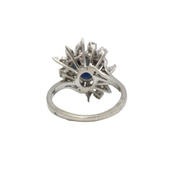 Bague Cocktail en or blanc, saphir et diamants - Castafiore