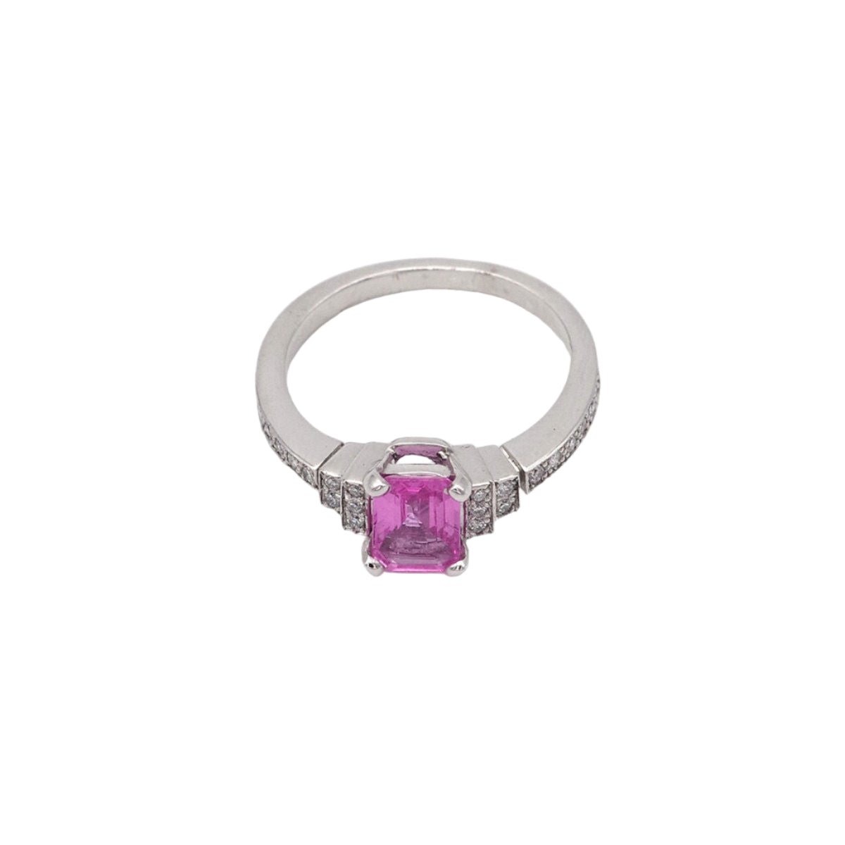 Bague Cocktail en or blanc, saphir et diamants - Castafiore