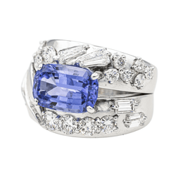 Bague Cocktail en or blanc, tanzanite et dia - Castafiore