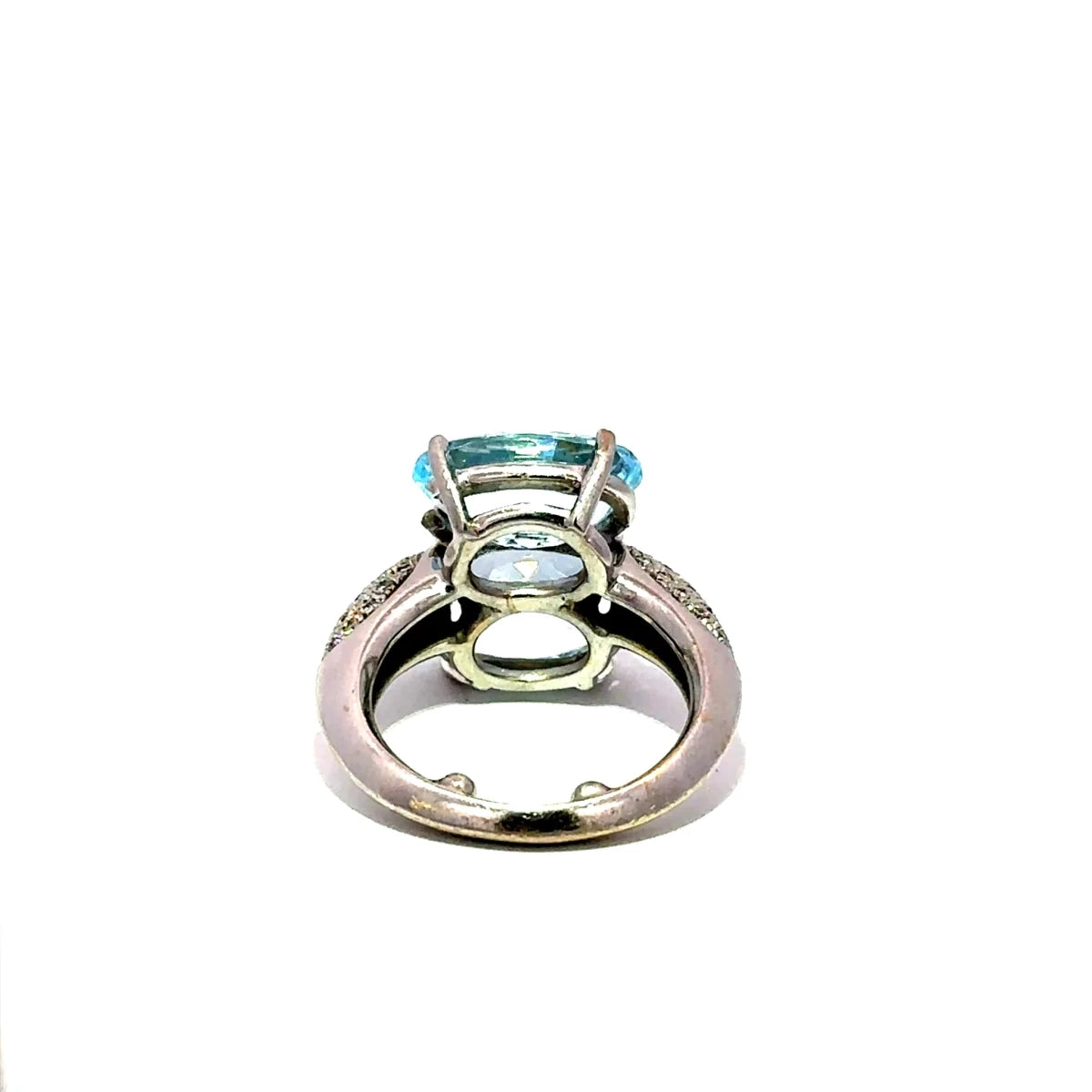 Bague Cocktail en or blanc, topazes et diamants - Castafiore