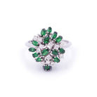 Bague Cocktail en or blanc, tourmalines et diamants - Castafiore