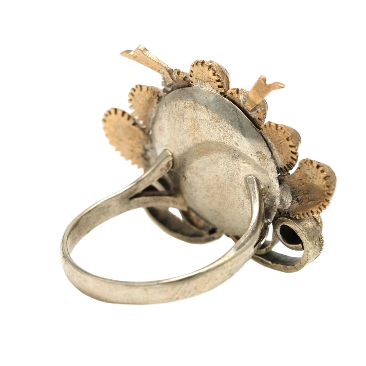 Bague Cocktail en or jaune, argent et diamants - Castafiore