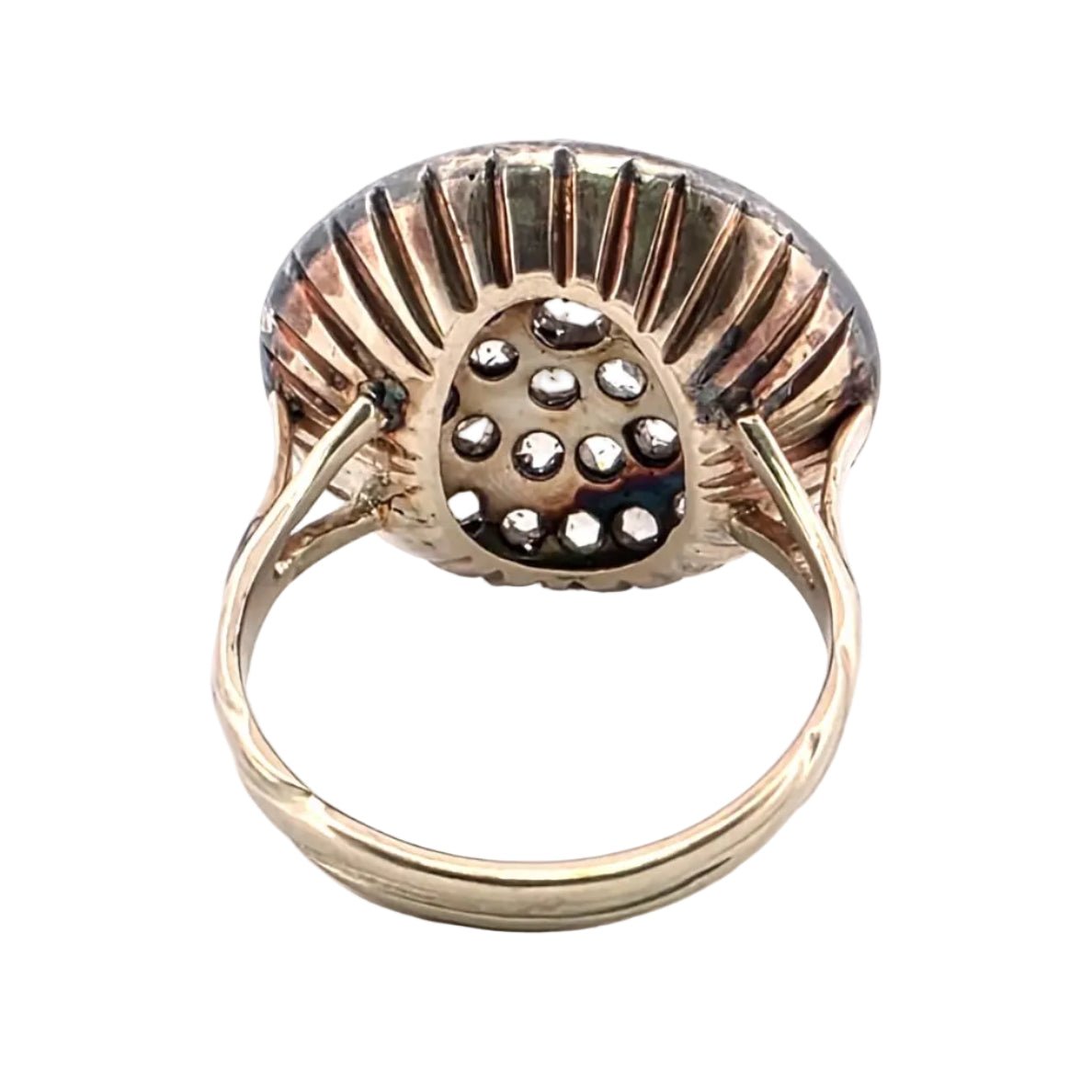 Bague Cocktail en or jaune, argent et diamants - Castafiore