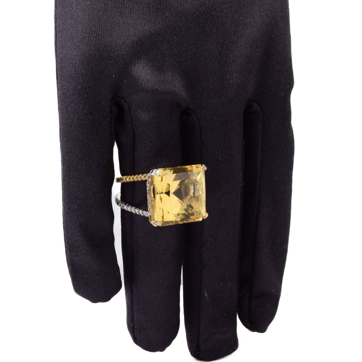 Bague Cocktail en or jaune, béryl et diamants - Castafiore