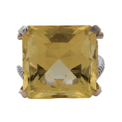 Bague Cocktail en or jaune, béryl et diamants - Castafiore