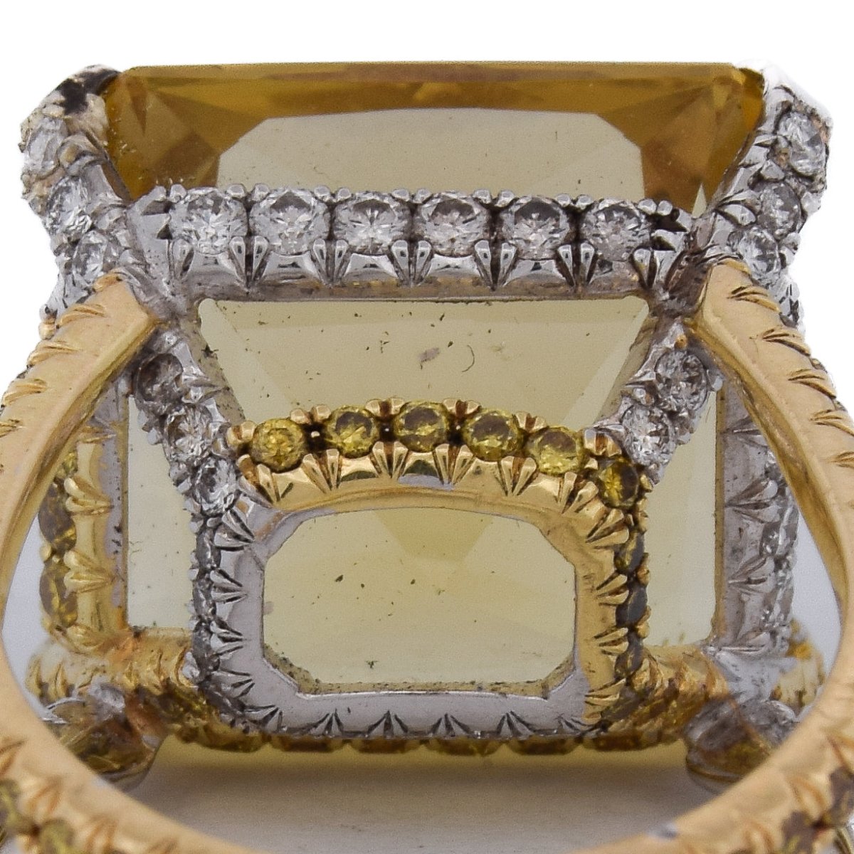 Bague Cocktail en or jaune, béryl et diamants - Castafiore