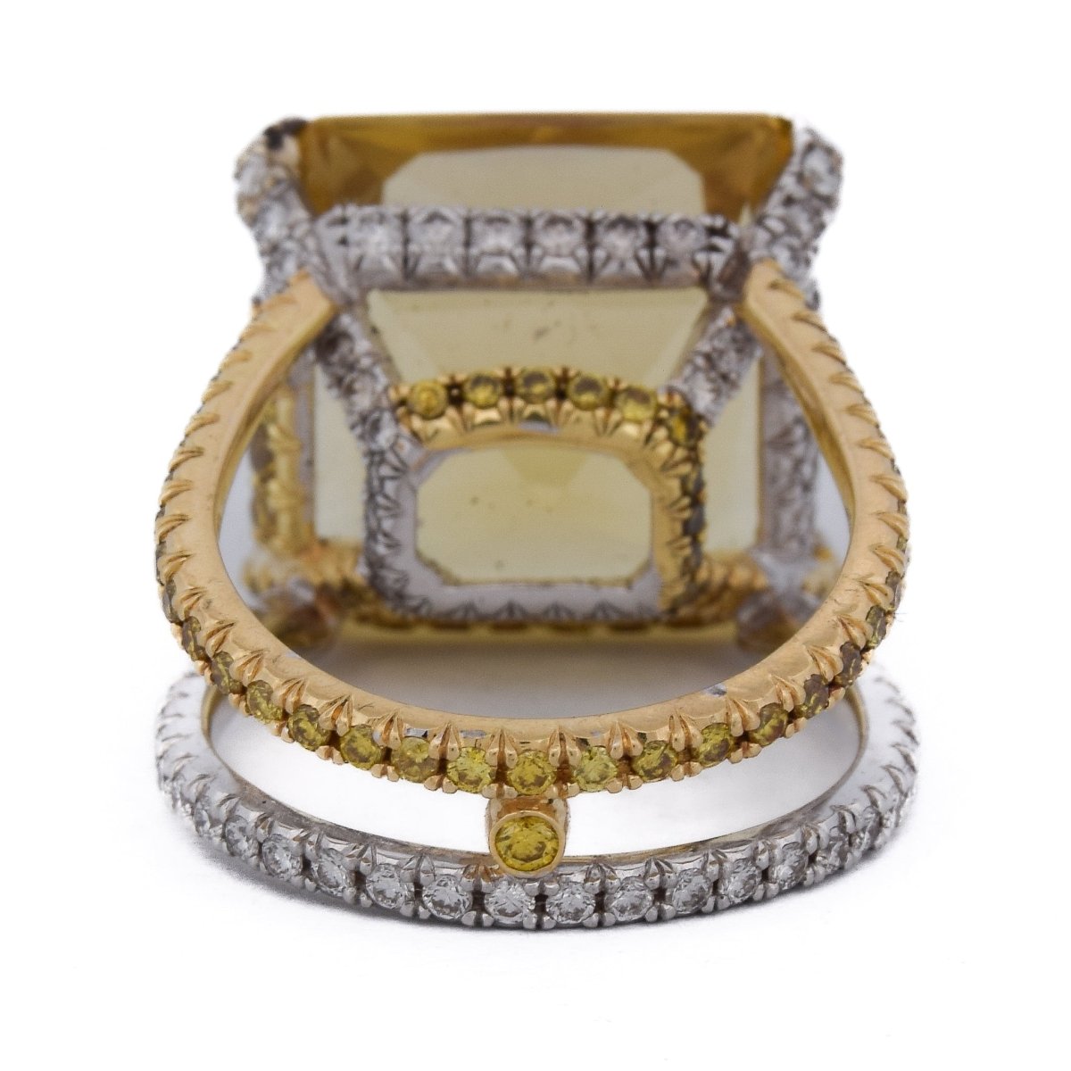 Bague Cocktail en or jaune, béryl et diamants - Castafiore