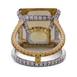 Bague Cocktail en or jaune, béryl et diamants - Castafiore