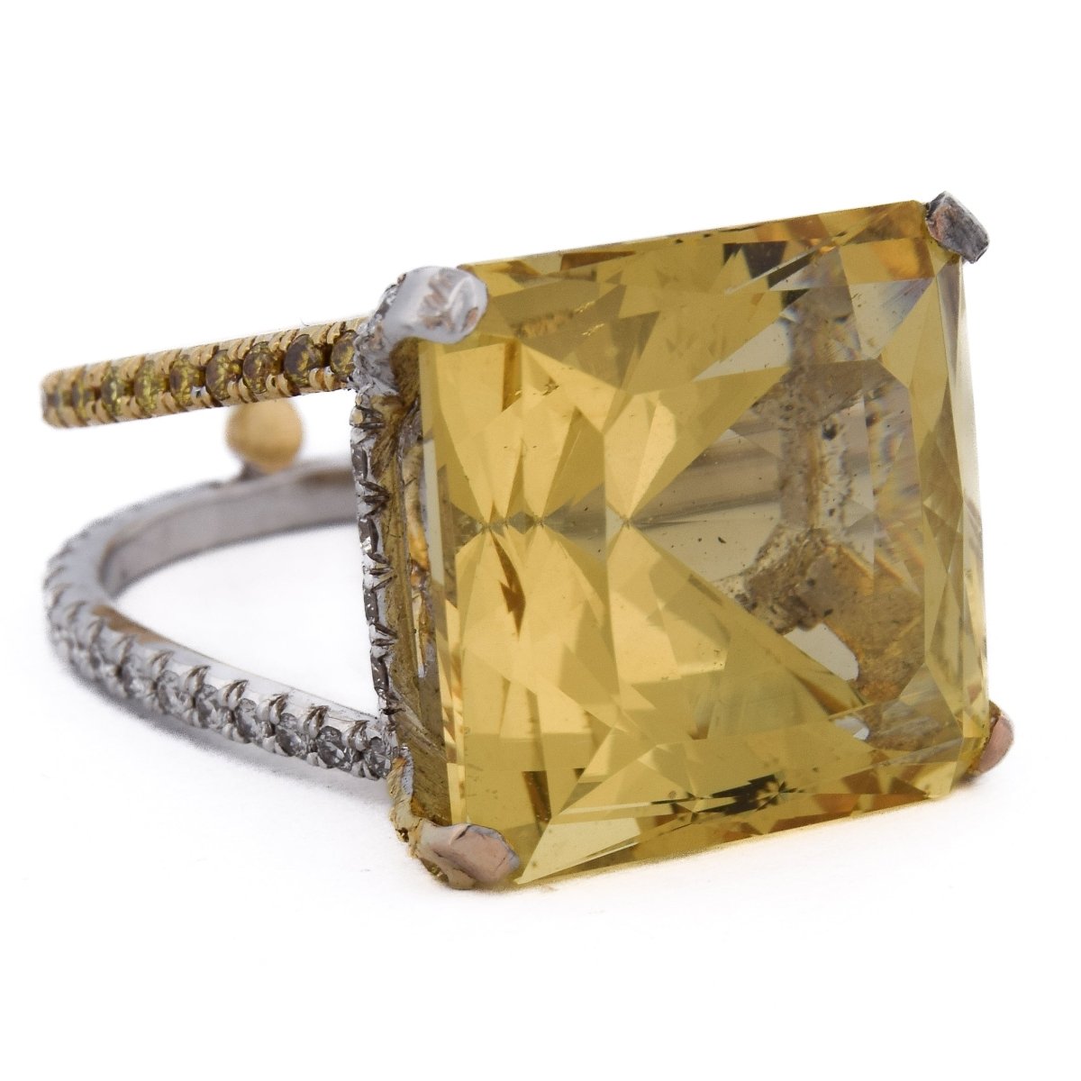 Bague Cocktail en or jaune, béryl et diamants - Castafiore