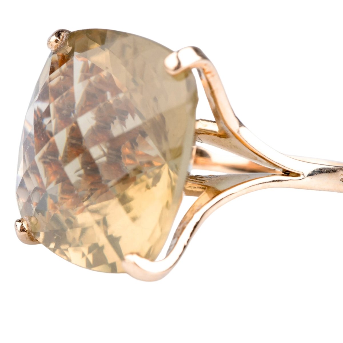 Bague cocktail en or jaune citrine - Castafiore