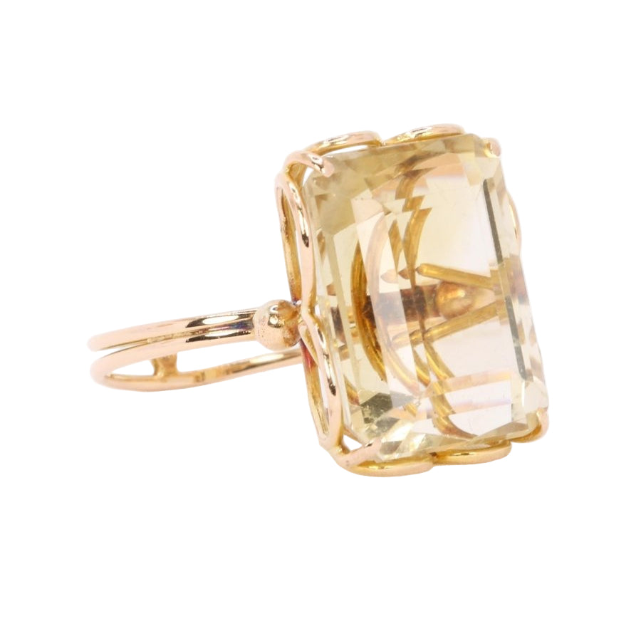 Bague Cocktail en or jaune citrine - Castafiore