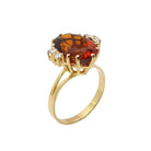 Bague Cocktail en or jaune, citrine et diamants - Castafiore