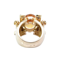Bague Cocktail en or jaune, citrine et diamants