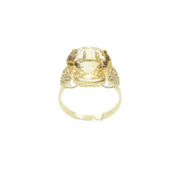 Bague Cocktail en or jaune, citrine et diamants - Castafiore
