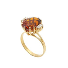 Bague Cocktail en or jaune, citrine et diamants - Castafiore