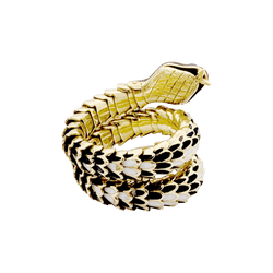 Bague Cocktail en or jaune, émail et diamants - Castafiore
