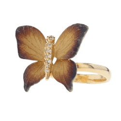 Bague Cocktail en or jaune, émail et diamants - Castafiore