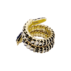 Bague Cocktail en or jaune, émail et diamants - Castafiore