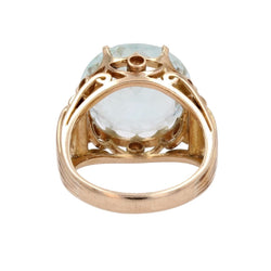 Bague Cocktail en or jaune et aigue - marine - Castafiore