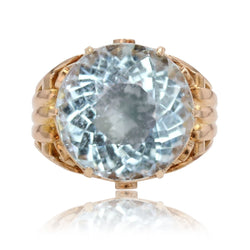 Bague Cocktail en or jaune et aigue - marine - Castafiore