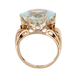 Bague Cocktail en or jaune et aigue - marine - Castafiore